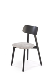 Krzesło do jadalni drewniane tapicerowane szare / czarne Hylo