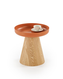 Stolik kawowy okrągły cynamonowy / naturalny mat 40 cm Gina