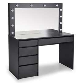 Toaletka z szufladami czarna mat 120 cm Hollywood XL
