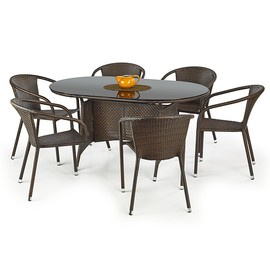 Zestaw mebli ogrodowych ciemny brąz 150 x 90 cm Master