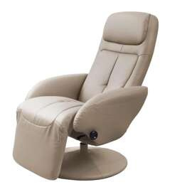 Fotel rozkładany ekoskóra cappuccino Optima