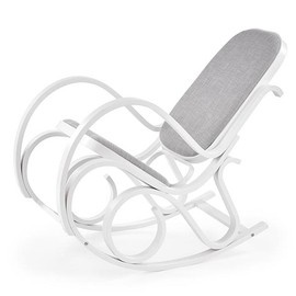 Fotel bujany na płozie biały / szary Max Bis Plus