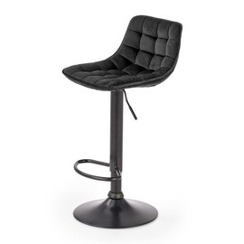 Hoker z oparciem tapicerowany czarny H95