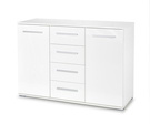Komoda z szufladami i drzwiami biała mat / wysoki połysk 116 cm Lima