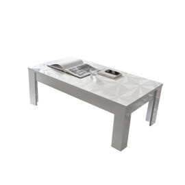 Stolik kawowy prostokątny biały połysk 122 x 65 cm Prestige