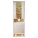 Witryna dwudrzwiowa biała / dąb wotan mat / połysk 60 x 180 cm Image