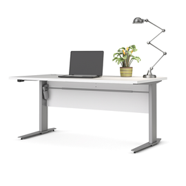 Biurko z regulacją wysokości elektryczne białe / szare mat 150 cm Prima