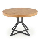 Stół okrągły rozkładany dąb złoty / czarny mat 120 - 160 x 120 cm Mercy