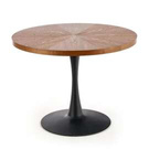 Stół okrągły orzech / czarny mat 100 cm Carmelo