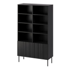 Regał do salonu czarny mat 100 x 40 x 175 cm Milo