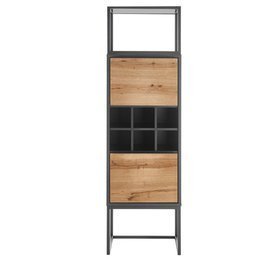 Szafka wysoka antracyt / dąb mat 50 cm Caro