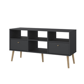 Szafka RTV szara / dąb mat 117 cm Bodo