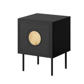 Komplet szafek nocnych czarny / dąb craft mat 44 cm Visione