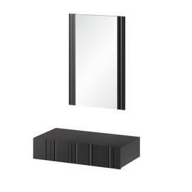 Toaletka z lustrem wisząca czarna mat 70 cm Milo