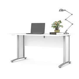 Biurko proste białe / szare mat 150 cm Prima