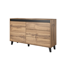 Komoda z szufladami i drzwiami dąb wotan / antracyt mat 138 cm North