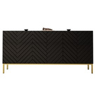 Komoda z dzwiami czarna mat / wysoki połysk 160 cm Blend