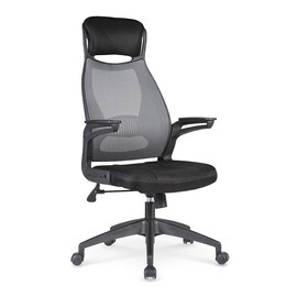 Fotel biurowy siatka szary / czarny Solaris