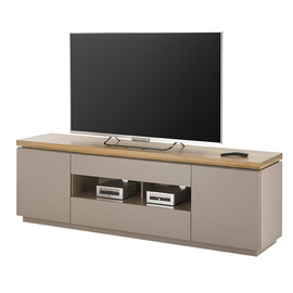 Szafka RTV beżowoszara / drewno akacjowe mat 173 cm Cavo