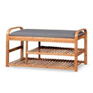 Ławka na buty ze schowkiem szara / naturalna 100 cm ST13