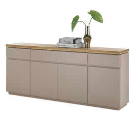 Komoda z szufladami i drzwiami beżowoszara / drewno akacjowe mat 200 cm Cavo