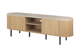 Szafka RTV z lamelalami dąb / trawertyn mat 160 cm Fabia