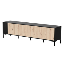 Szafka RTV dąb artisan / czarna mat 200 cm Arden