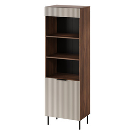 Witryna jednodrzwiowa kaszmir / orzech warmia mat 60 x 42 x 185 cm Reno