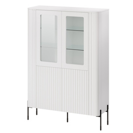 Witryna czterodrzwiowa biała mat 110 x 40 x 160 cm Aria