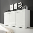 Komoda z drzwiami biała wysoki połysk 160 cm Basic