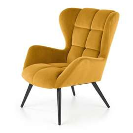 Fotel wypoczynkowy tapicerowany żółty Tyrion