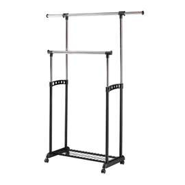 Wieszak stojący na ubrania czarny / srebrny mat 142 cm WU11 