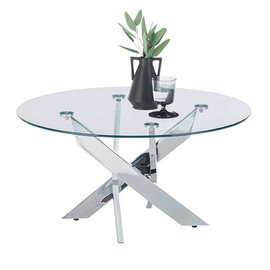 Stolik kawowy okrągły szklany / czarny  80 x 45 cm Axis