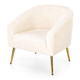 Fotel wypoczynkowy tapicerowany kremowy Grifon