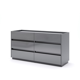 Komoda z szufladami antracyt / grafit mat 140 cm Teo