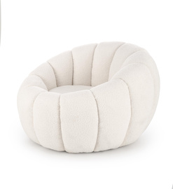 Fotel wypoczynkowy tapicerowany kremowy Gaspar