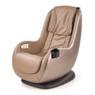 Fotel wypoczynkowy z funkcją masażu ekoskóra brązowy / beżowy Dopio