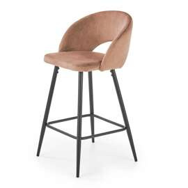 Hoker z oparciem tapicerowany beżowy / czarny H96