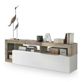 Szafka RTV biała / klon mat / połysk 184 cm Verden