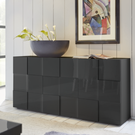 Komoda z drzwiami antracyt wysoki połysk 181 cm Solo