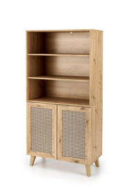 Regał do salonu dąb artisan / czarny mat 80 x 40 x 173 cm Borneo