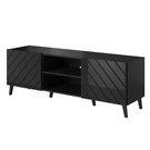 Szafka RTV czarna mat / połysk 150 cm Sierra