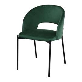 Krzesło tapicerowane K455 tkanina velvet ciemny zielony, nóżki czarne