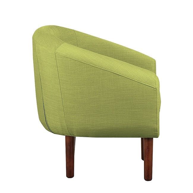 Fotel tapicerowany Tana zielony, nóżki ciemny brąz