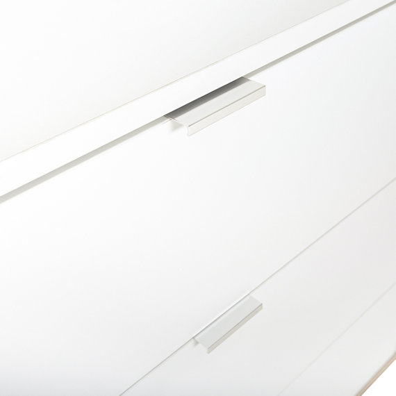 Komoda Göteborg 80 cm, 3 szuflady, biały mat, nóżki dąb sonoma 