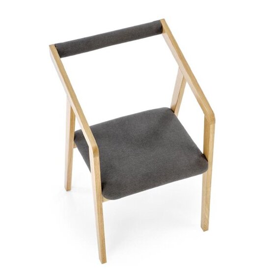 Krzesło drewno lite dębowe Azul 2, tkanina velvet popielata 