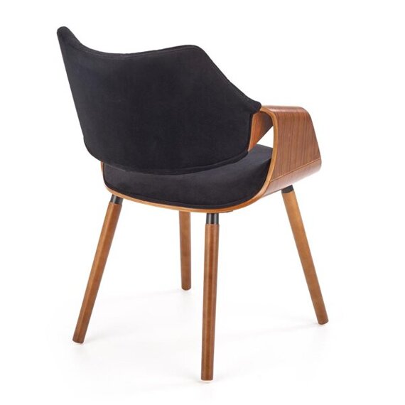 Krzesło tapicerowane K396 czarne, orzechowy 