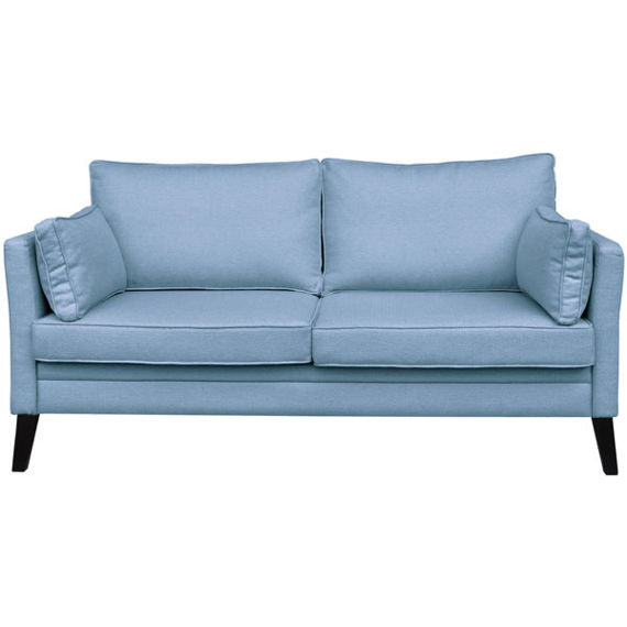 Sofa tapicerowana Holly, 3 osobowa, błękitna, nóżki czarne
