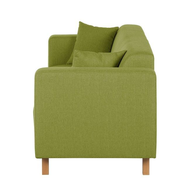 Sofa tapicerowana Sampras 3 osobowa, jasny zielony, nóżki natura