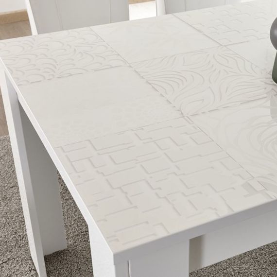 Vero stół rozkładany 137-185 cm biały wysoki połysk 